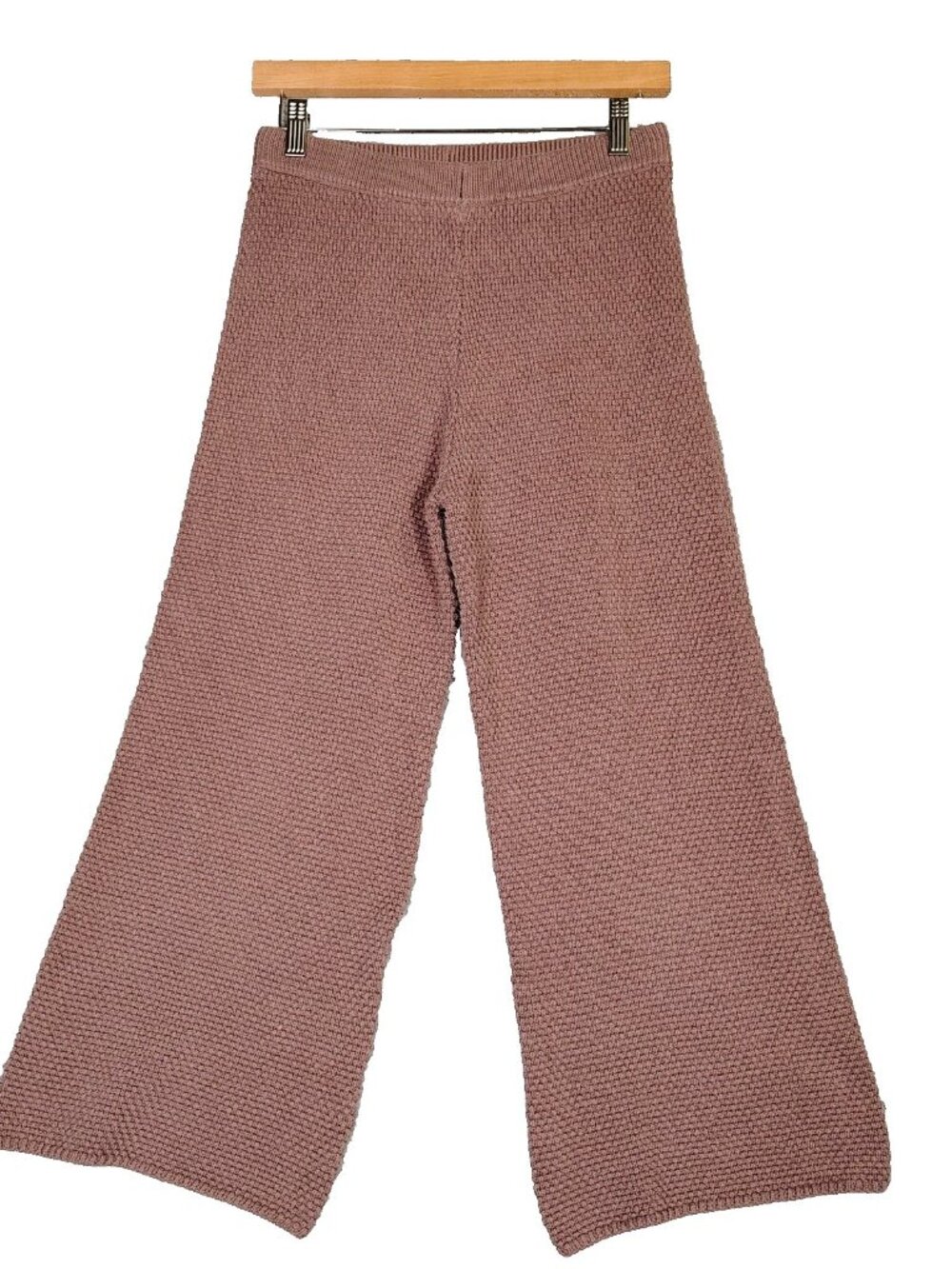Free People FP Beach Hailee Sweater Pants Women’s XS Wide Leg Brown Waffle Knit